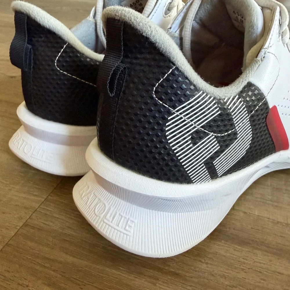 FootJoy Fuel Golf Shoes Mens 5 White Black Red Spikeless 45034 Stratolite